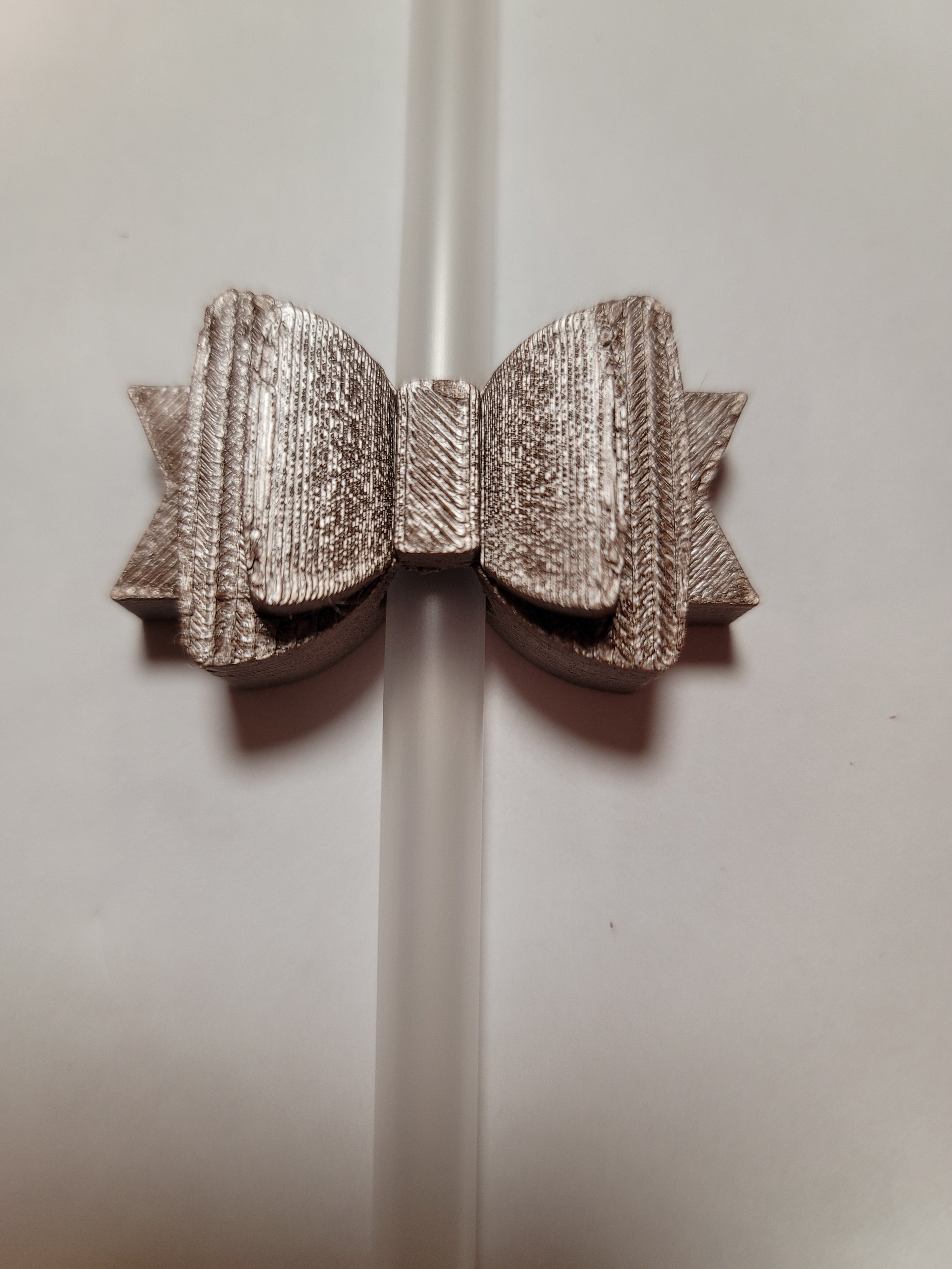 Tan Silk Bow